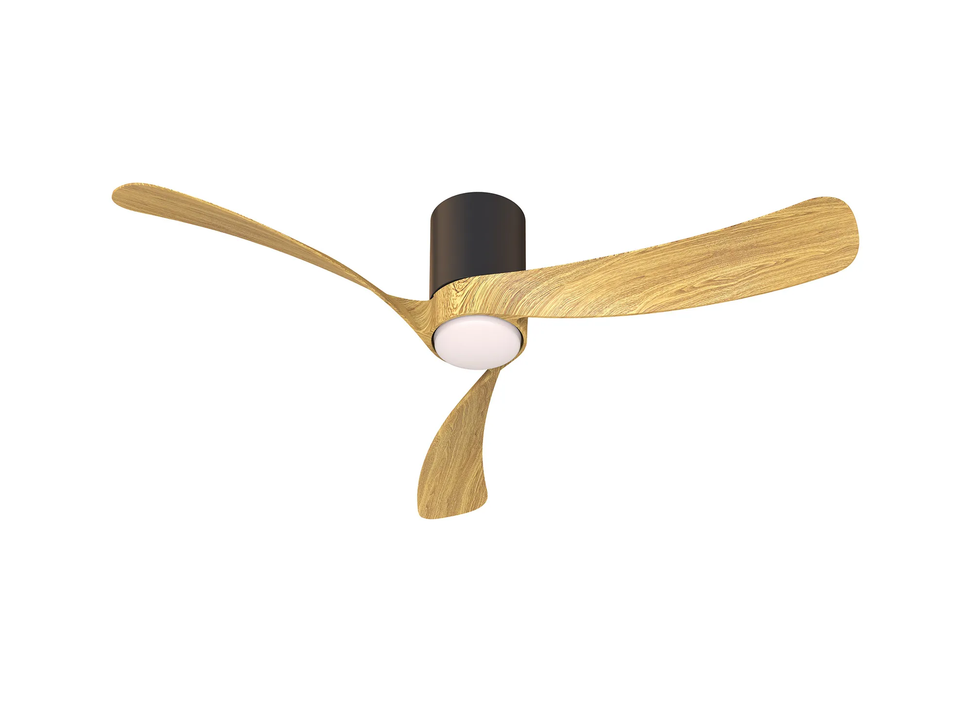 M9047  Nemo M 1.2m 24W LED Dimmable Ceiling Light With Built-In 32W DC Fan, 2700-5000K Remote Control, 3200lm, Black/Wood
